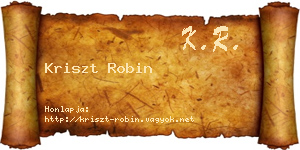 Kriszt Robin névjegykártya